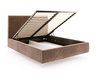 FDM Łóżko tapicerowane NAVARO 140x200 cm z pojemnikiem i stelażem podnoszonym - TRINITY brązowy