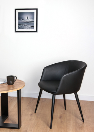 UNIQUE BARNET A Krzesło ekoskóra czarny