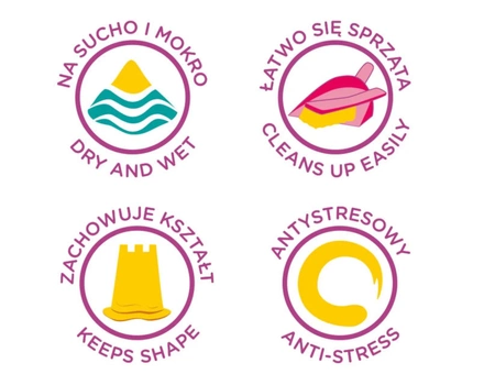 EPEE Ultra piasek 200g różowy + 5 foremek zamek