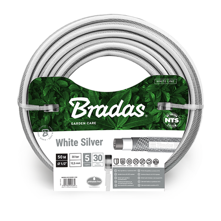 BRADAS Wąż ogrodowy NTS WHITE SILVER 1/2" - 50m