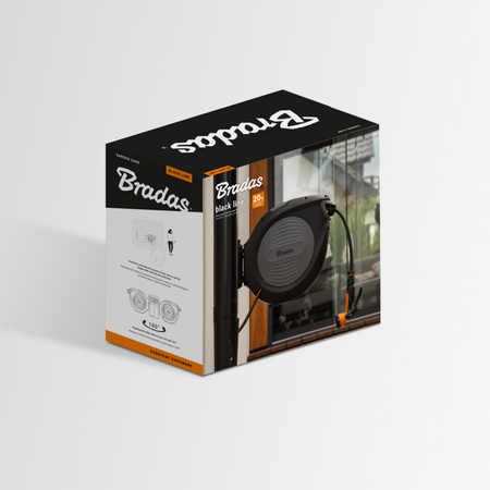 BRADAS BLACK LINE bęben automatyczny z wężem 1/2" - 30m i akcesoriami