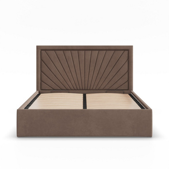 ADAMS Łóżko stelażowe VASTO 180x200 cm z metalowym podnoszonym stelażem - TRINITY kakaowy