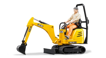 BRUDER 62002 Mikrokoparka JCB 8010 CTS z figurką pracownika budowlanego