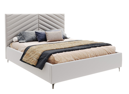 FDM Łóżko tapicerowane ELEGANTE 90x200 cm z pojemnikiem i stelażem podnoszonym - TRINITY szary