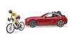 BRUDER 03485 Auto Roadster czerwone z roweram górskim i kolarką