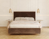 FDM Łóżko tapicerowane NAVARO 90x200 cm z pojemnikiem i stelażem podnoszonym - TRINITY brązowy