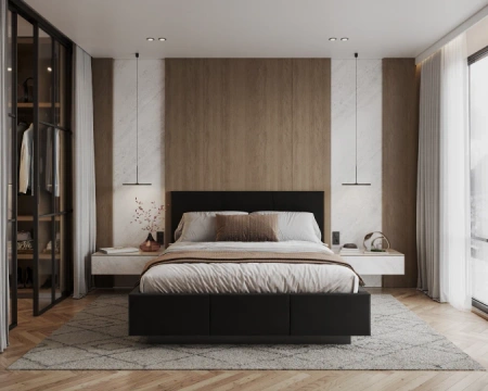 FDM Łóżko lewitujące tapicerowane AVEIRO 90x200 cm z pojemnikiem i stelażem podnoszonym - TRINITY czarny