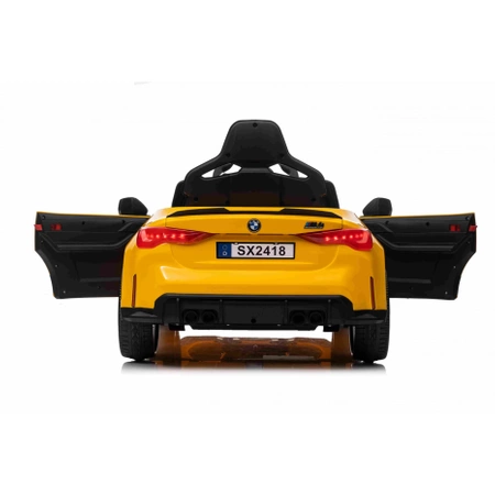 Pojazd na akumulator BMW M4 żółty dla dzieci