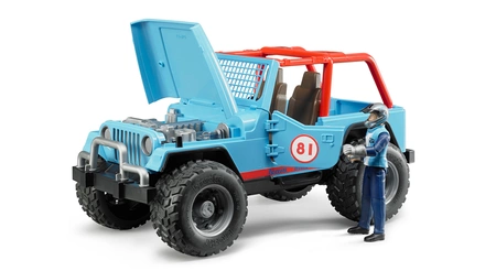 BRUDER 02541 Jeep Cross Country Racer niebieski z figurką rajdowca