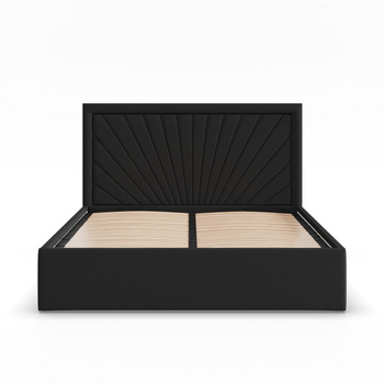 ADAMS  Łóżko stelażowe VASTO 140x200 cm z drewniany stelaż -  HUGO głęboka czerń