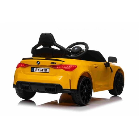 Pojazd na akumulator BMW M4 żółty dla dzieci