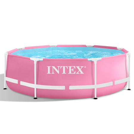 INTEX Basen ogrodowy stelażowy 244 x 76 cm różowy