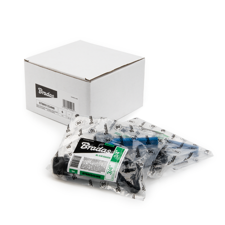 BRADAS Kran kulowy 1/2'' BLACK RAVEN GZ 3/4'' FULL NYLON