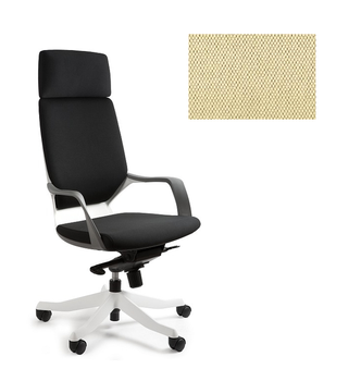 UNIQUE Fotel biurowy APOLLO - biały / tkanina BL407 BUTTERCUP