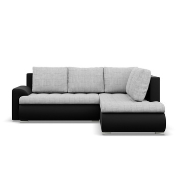 ADAMS Narożnik FORESTA z otomaną LAWA 09 + REAL 11 jasny szary + czarny