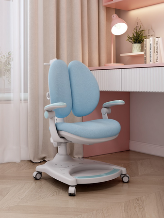 UNIQUE TEDDY Fotel obrotowy dla dzieci niebieski