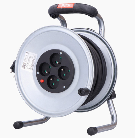 PCE Przedłużacz zwijany jednofazowy na bębnie Jawor wejście 30m H05RR-F