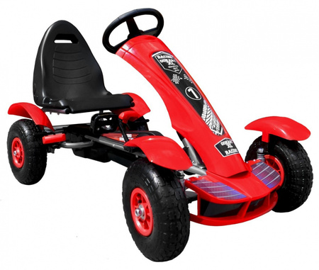 Duży Gokart pompowane koła czerwony - F618.CR