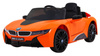 BMW I8 Lift Auto na akumulator pomarańczowy + Pilot + Wolny Start + 3-pkt pasy + MP3 USB + LED