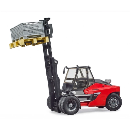 BRUDER Wózek widłowy Linde HT160 z paletą i z koszem 02513