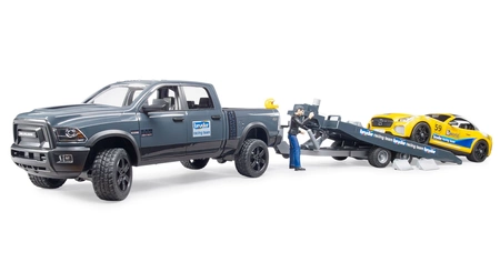 BRUDER 02504 Auto Dodge RAM 2500 Power Wagon z lawetą i autem Roadster Racing Team