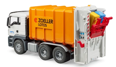 BRUDER 03762 MAN TGS Śmieciarka pomarańczowa