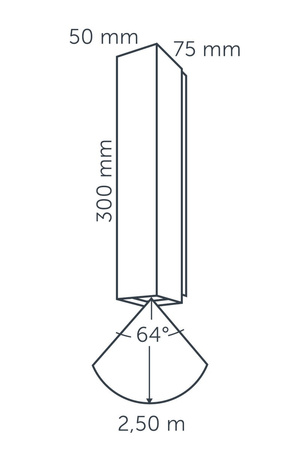 IN-LITE Oprawa ścienna EVO DOWN DARK 100-230V BLACK