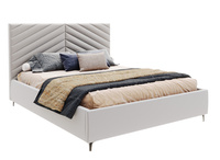 FDM Łóżko tapicerowane ELEGANTE  180x200 cm  z pojemnikiem i stelażem podnoszonym - TRINITY szary