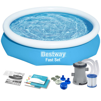 BESTWAY Basen ogrodowy rozporowy 244 x 61 cm z akcesoriami 9w1