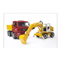 BRUDER Wywrotka MAN TGA z koparką Liebherr 02751