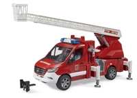 BRUDER 02673 MB Sprinter Straż pożarna z drabiną obrotową, pompą i modułem światło + dźwięk
