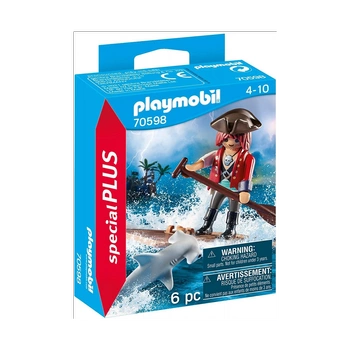 Playmobil Zestaw figurek Special Plus 70598 - Pirat z tratwą i rekinem młotem