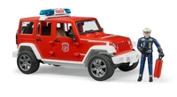 BRUDER 02528 Jeep Wrangler Unlimited Rubicon straż pożarna z figurką strażaka i z modułem 02802