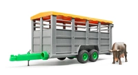 BRUDER 02227 Przyczepa 2-osiowa do przewozu krów z figurką krowy