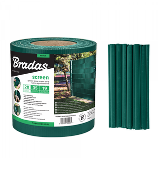 BRADAS Taśma ogrodzeniowa 19cm x 35m -  RAL6005 zielony