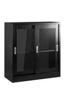 Szafka XD-018 ze szklanym frontem czarna