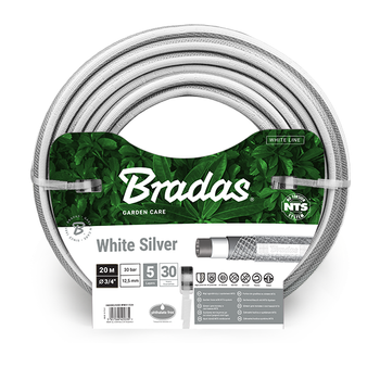 BRADAS Wąż ogrodowy NTS WHITE SILVER 3/4" - 20m