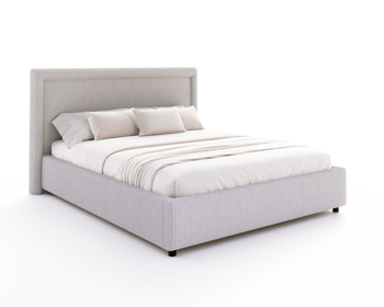 FDM Łóżko tapicerowane NOBILE 140x200 cm z pojemnikiem i metalowym stelażem podnoszonym - sztruks szary