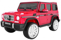 Auto na akumulator Mercedes AMG G65 dla dzieci czerwony + Lakierowany + Bagażnik + Światła Dźwięki