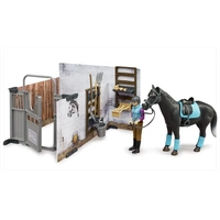 BRUDER Stajnia z figurką dżokejki 62506