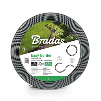 BRADAS Zestaw z obrzeżem trawnikowym EASY BORDER - 40mm szary